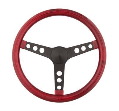 Grant GR8475 Red Vinyl Metal Flake Glitter 15" Steering Wheel 3-Spoke Black Powdercoat Moon Style