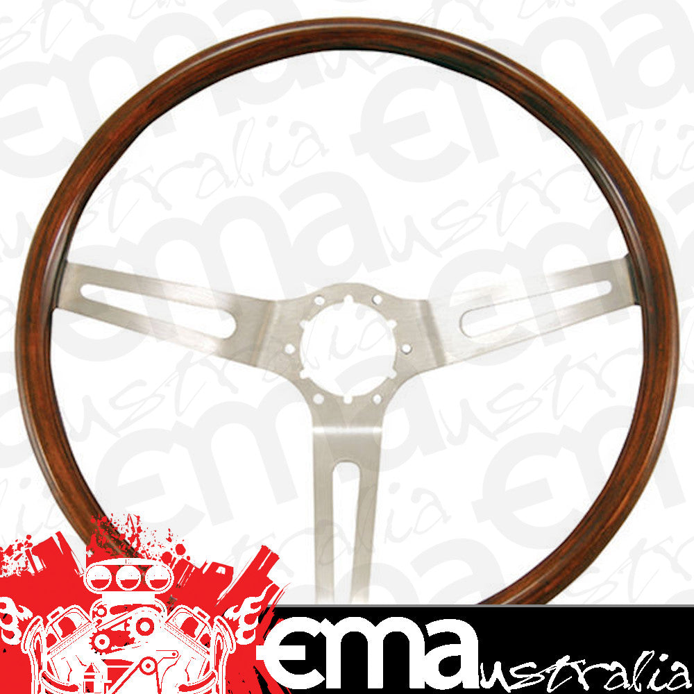 Grant GR930 14.5" Classic GM Steering Wheel Brushed S/S 3 Spoke/Walnut Rim