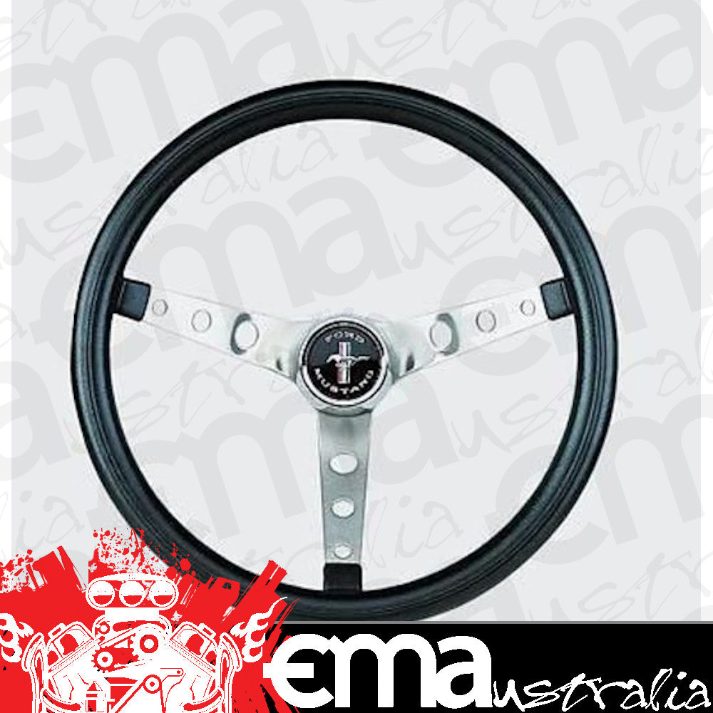 Grant GR968 15" Classic Mustang Steering Wheel Brushed S/S 3 Spoke/Black Grip