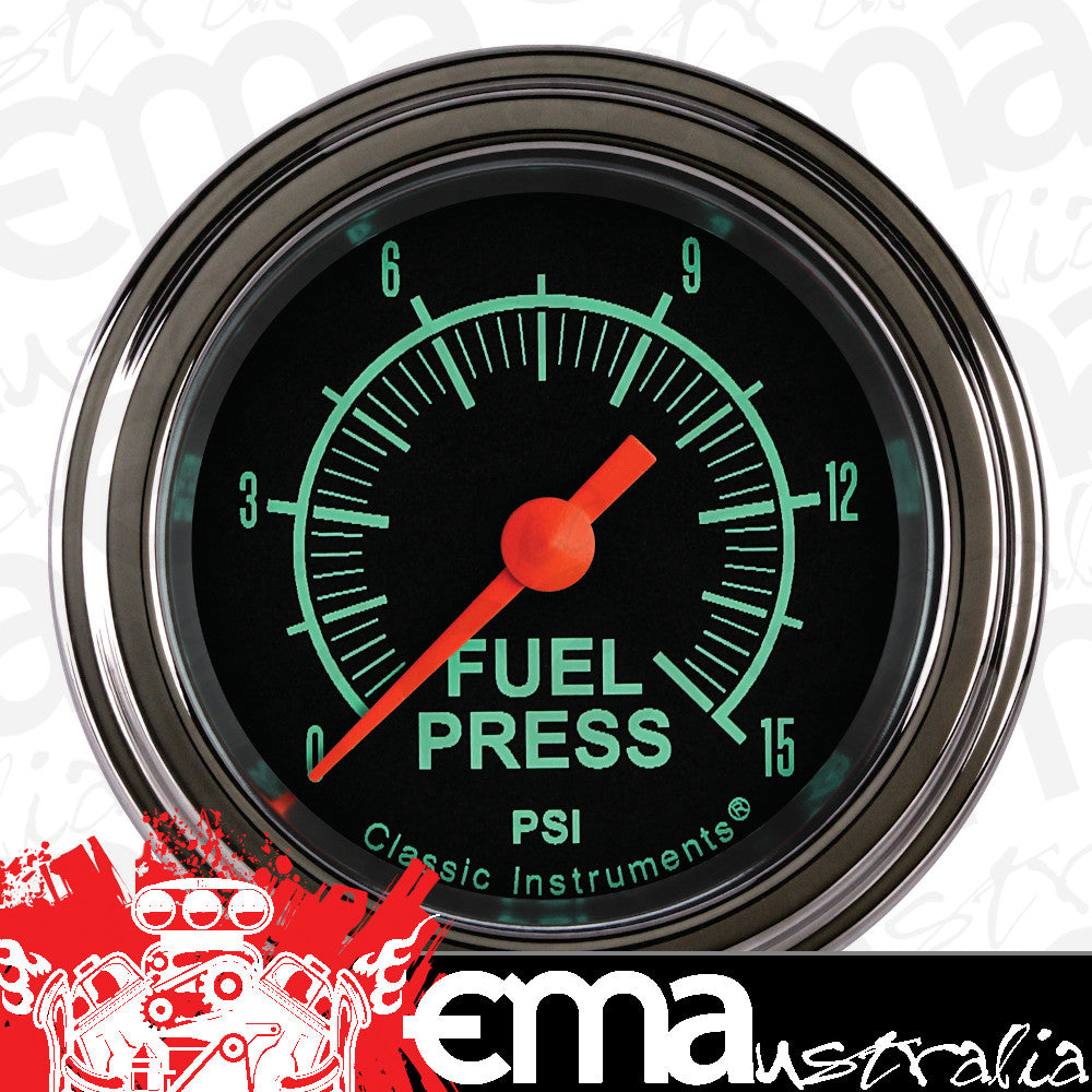 Classic Instruments GS145SLF G-Stock 2-1/8" Full Sweep Fuel Pressure 15psi Ele