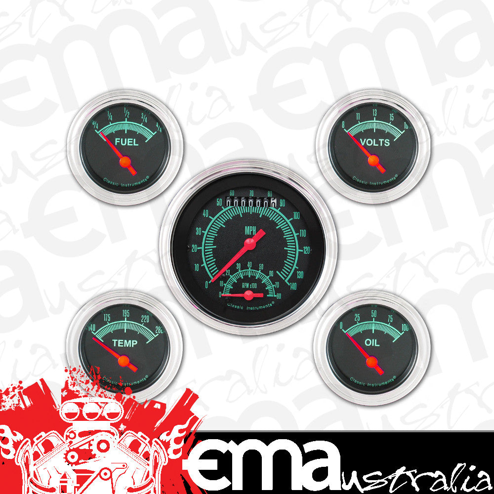 Classic Instruments GS35SLF G-Stock 3-3/8" Ultimate & 2-1/8" Fuel, Oil, Temp,