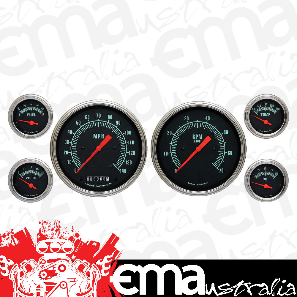 Classic Instruments GS51SLF G-Stock 4 - 5/8" Speedo & Tach, 2-1/8" Fuel, Oil, Te