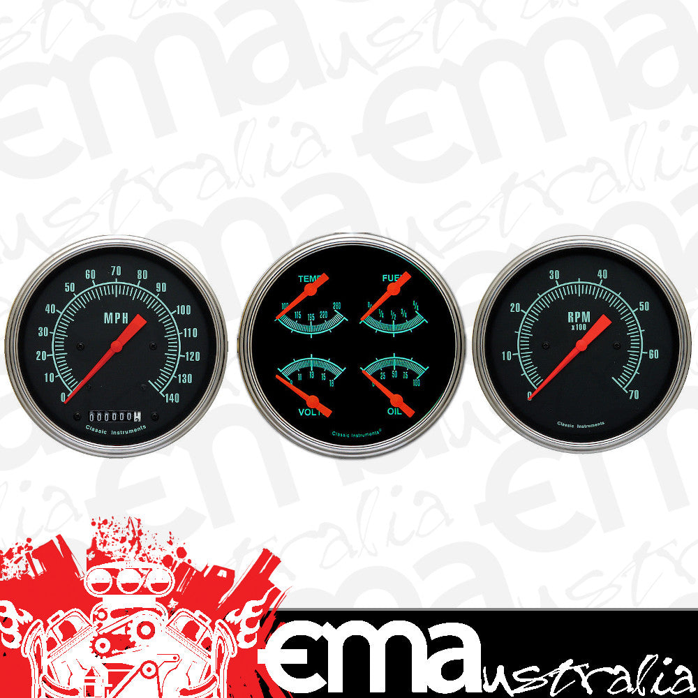 Classic Instruments GS53SLF G-Stock 4 - 5/8" Speedo & Tach & Quad