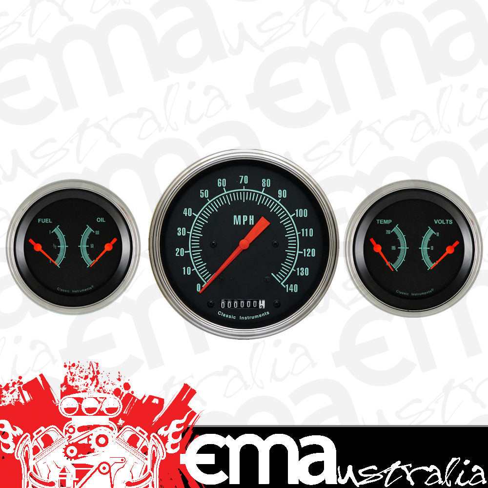 Classic Instruments GS64SLF G-Stock - 3 Gauge Set 4-5/8" Speedo & 2x 3-3/8" Duals