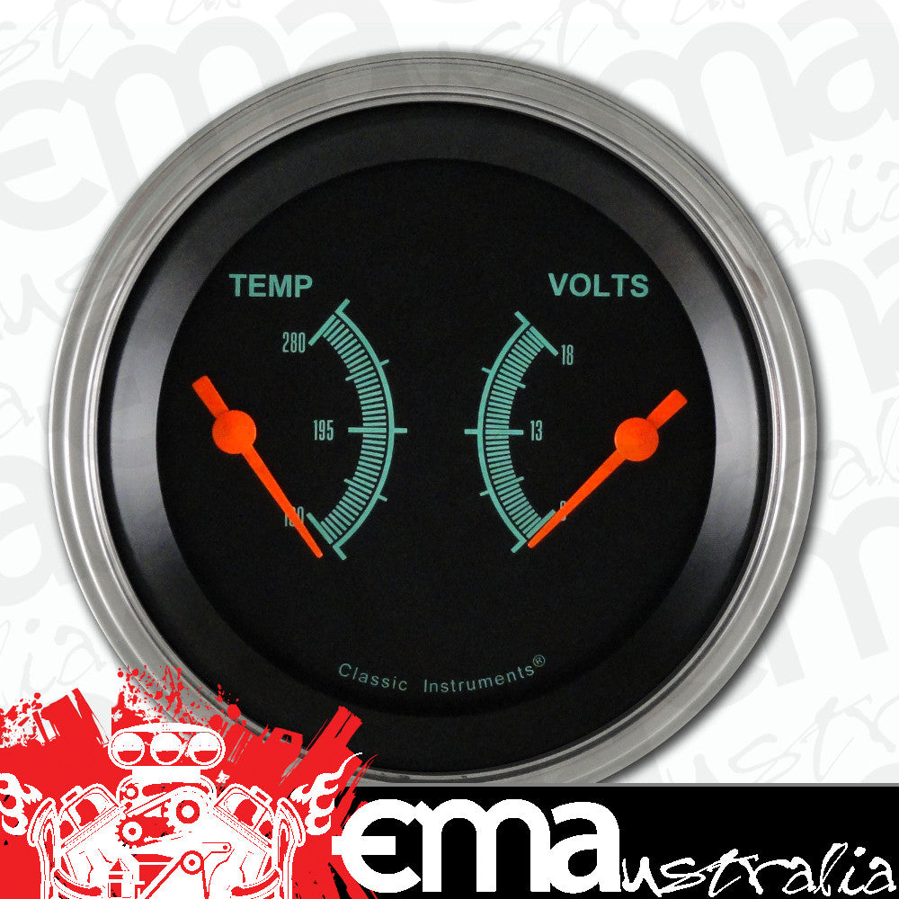 Classic Instruments | GS74SLF | G-Stock - Dual Gauge 3-3/8" Temp & Volt