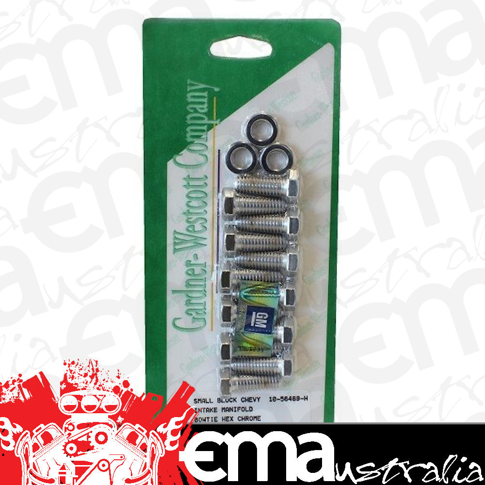 Chevy small block Gen I 262-400 C.I.D. V8 Pre-86 Gardner Westcott Chev SB SS Intake Manifold Bolt Set Gardener-Westcott GW10-56469-HSP