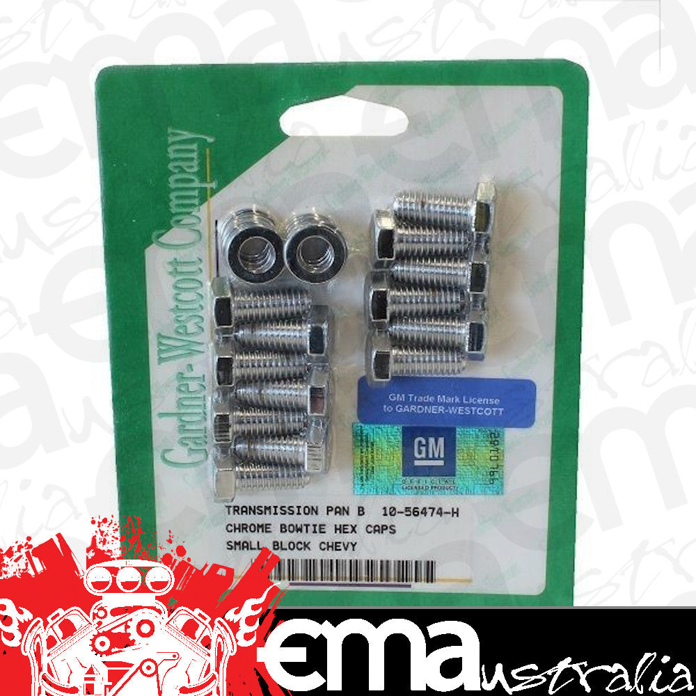Gardner Westcott GW10-56474-H Transmission Pan Bolts Chrome Hex suit Th350/400