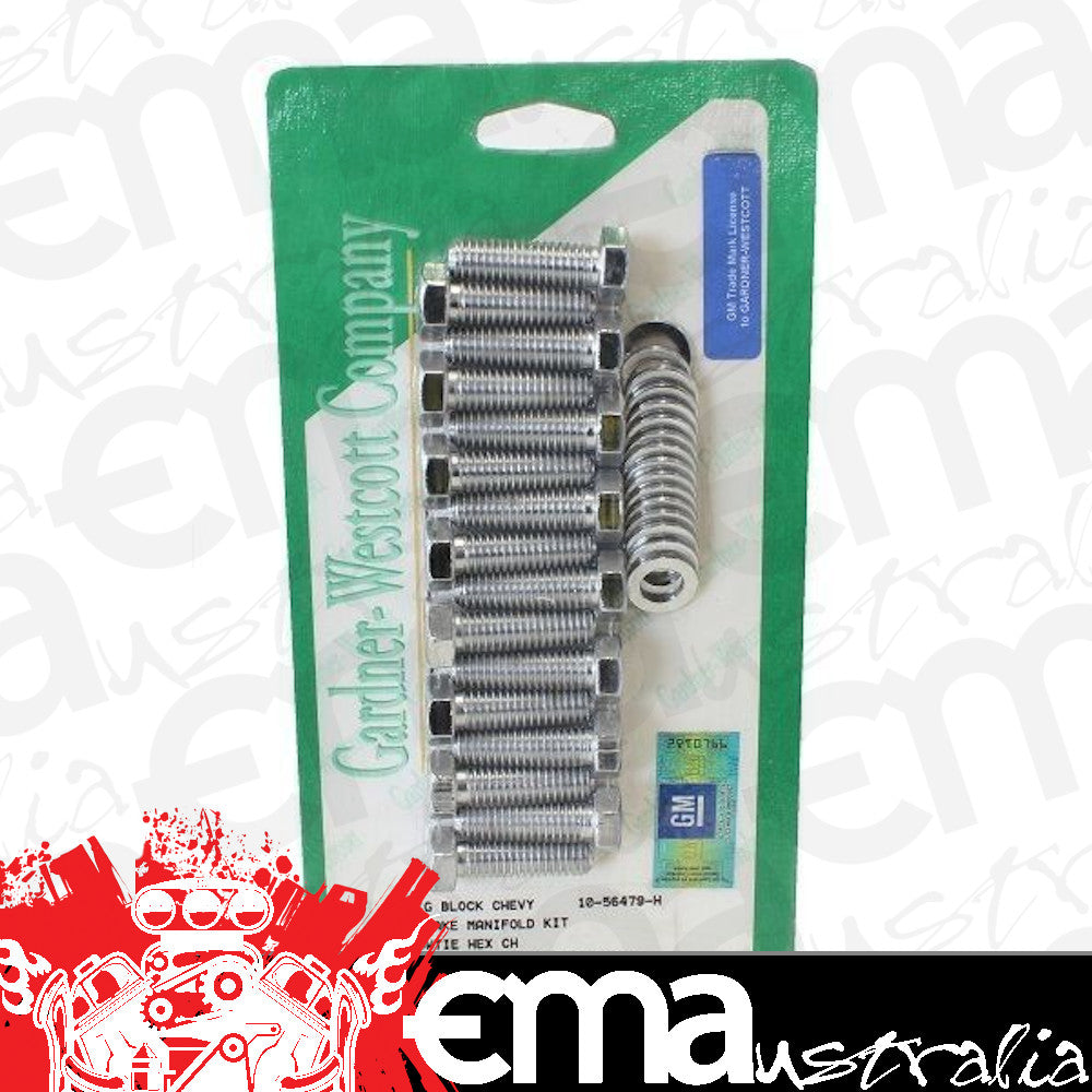 Gardner Westcott GW10-56479-H Intake Manifold Logo Bolts Chrome suit Chev BB V8