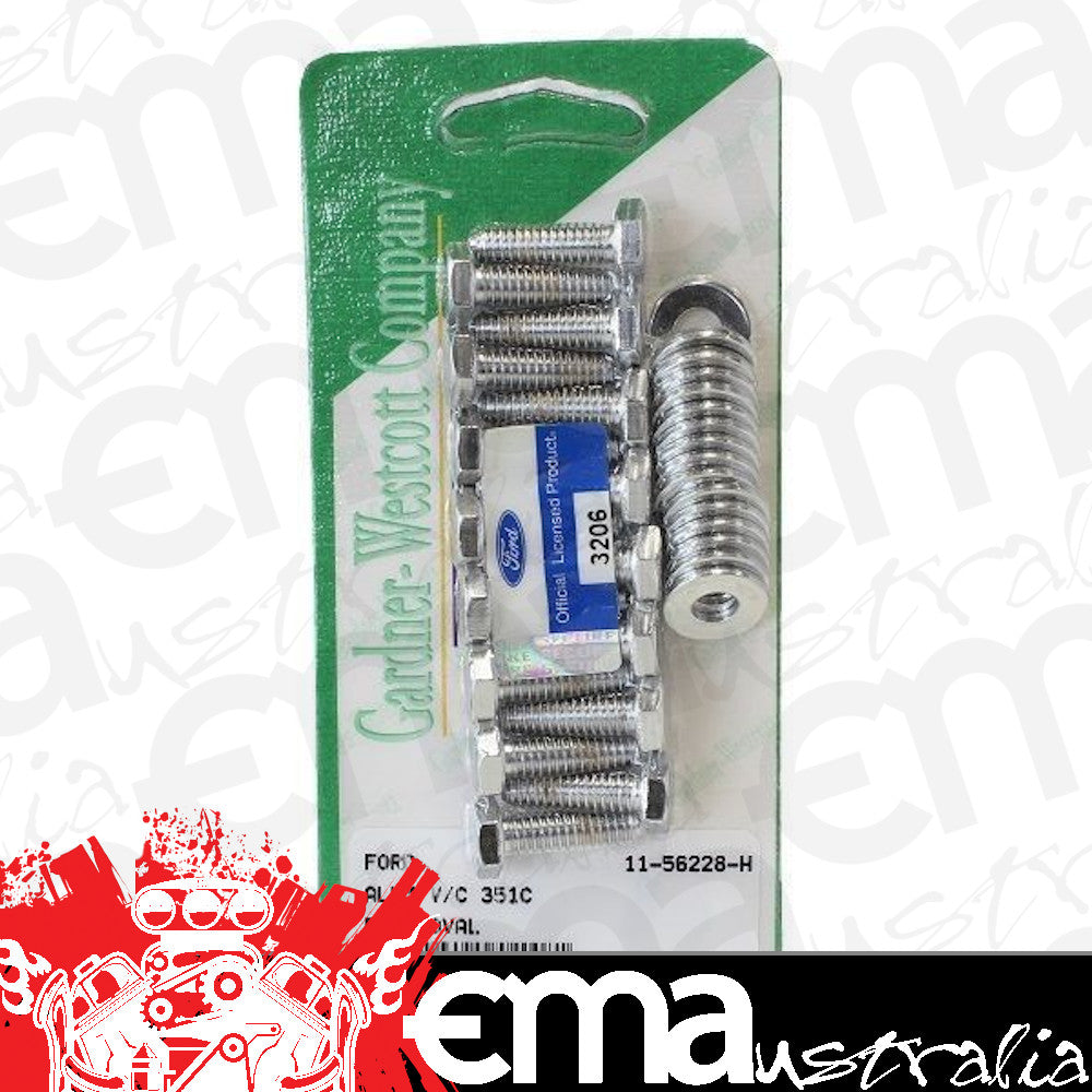 Gardner Westcott GW11-56228-H Alloy Valve Cover Bolts Chrome for Ford 302-351C