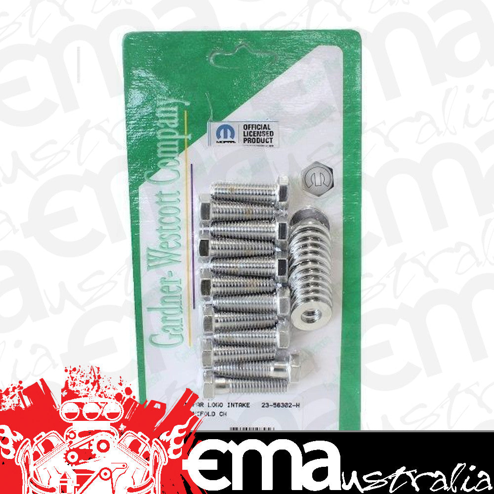 Gardner Westcott GW23-56302-H Intake Manifold Logo Bolts Chrome Chrysler SB V8