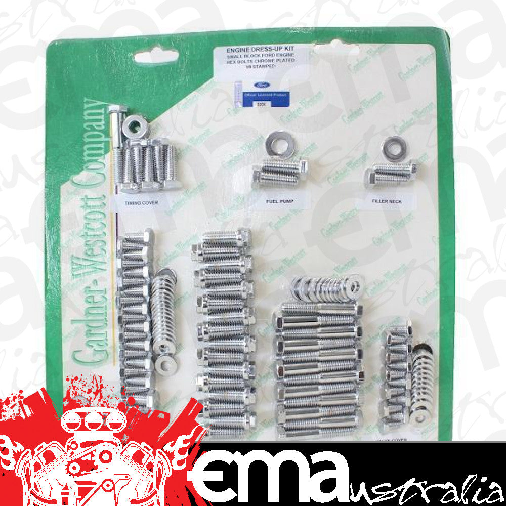 Gardner Westcott GW24-56250-HSP S/S Engine Dress-Up Bolts V8 Logo Ford 289-302W