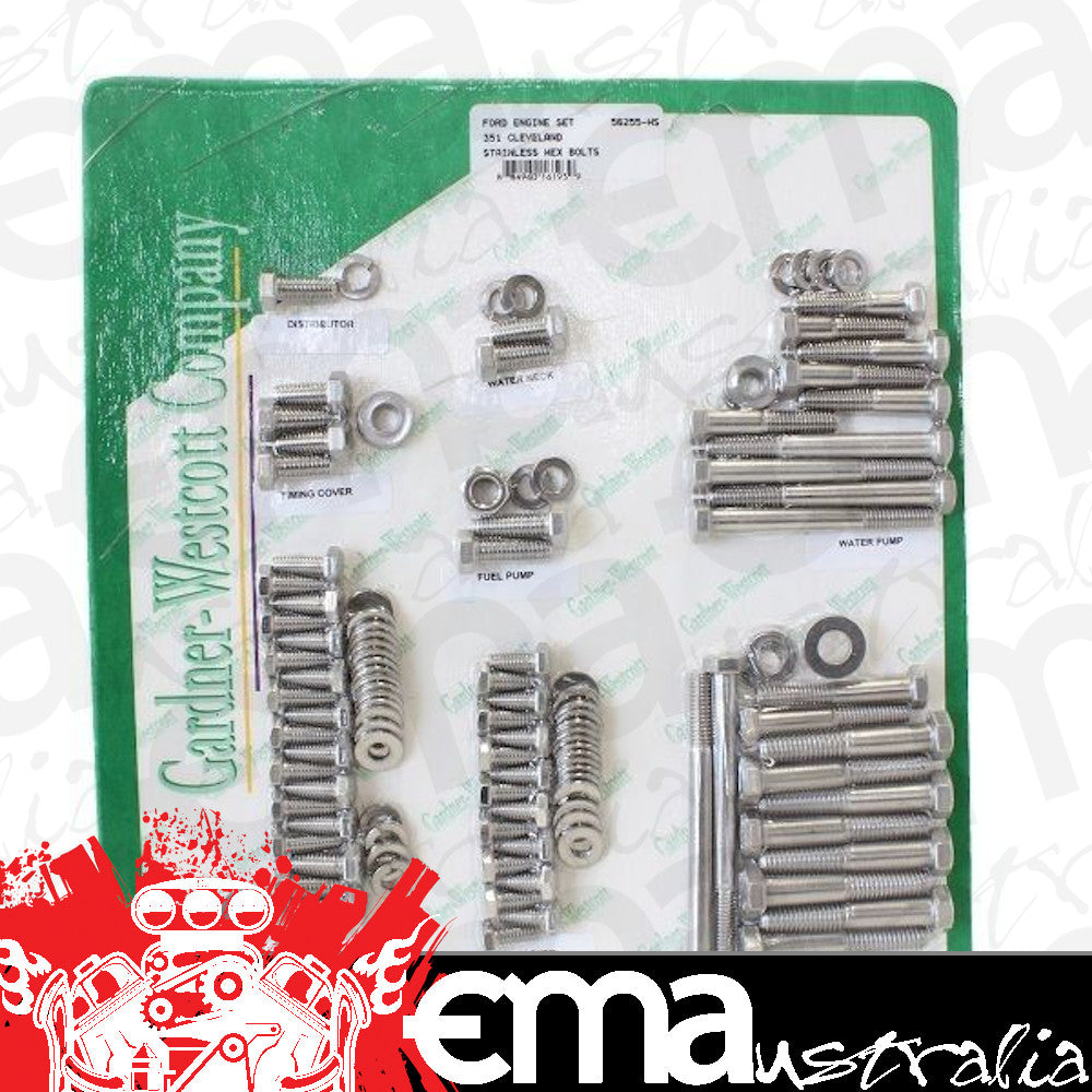 Gardner Westcott GW56255-HS Ford 302-351C S/S Hex Engine Dress Up Bolt Kit