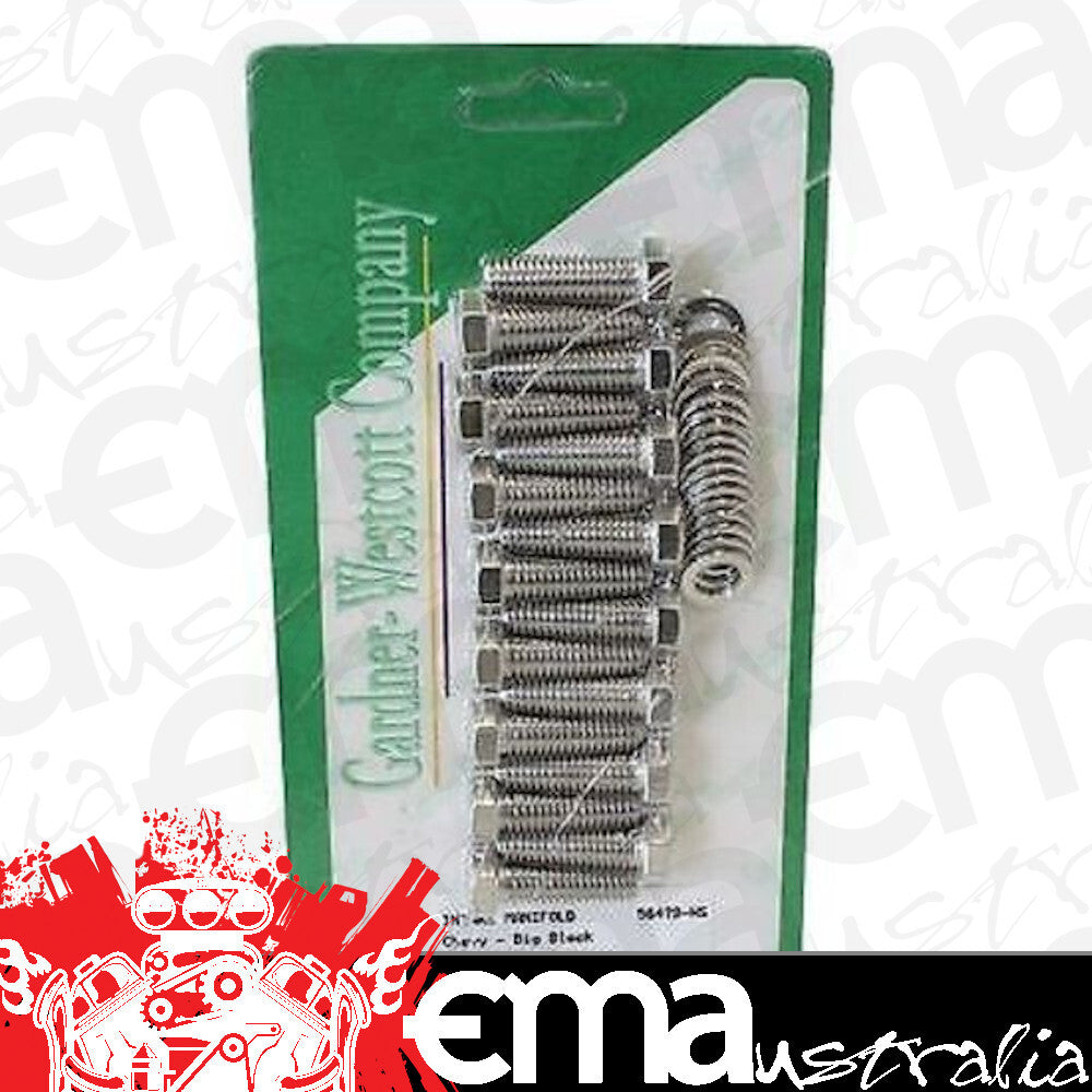 Chevy big block Mark IV 396-454 C.I.D. & Gen V/VI 454 C.I.D. V8 Gardner Westcott Chev BB SS Intake Manifold Bolt Set Gardener-Westcott GW56479-HS