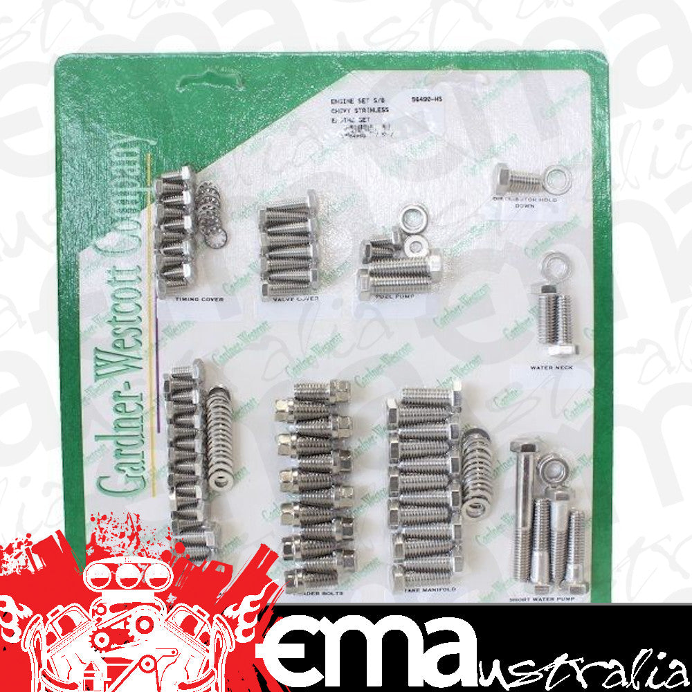 Gardner Westcott GW56490-HS Chev SB V8 w/ Headers S/S Engine Dress-Up Bolt Kit