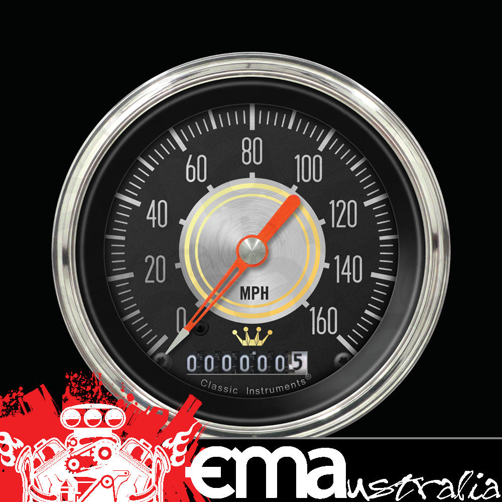 Classic Instruments HH55SLC Hollywood Hot Rod 3-3/8" Speedometer 140 MPH