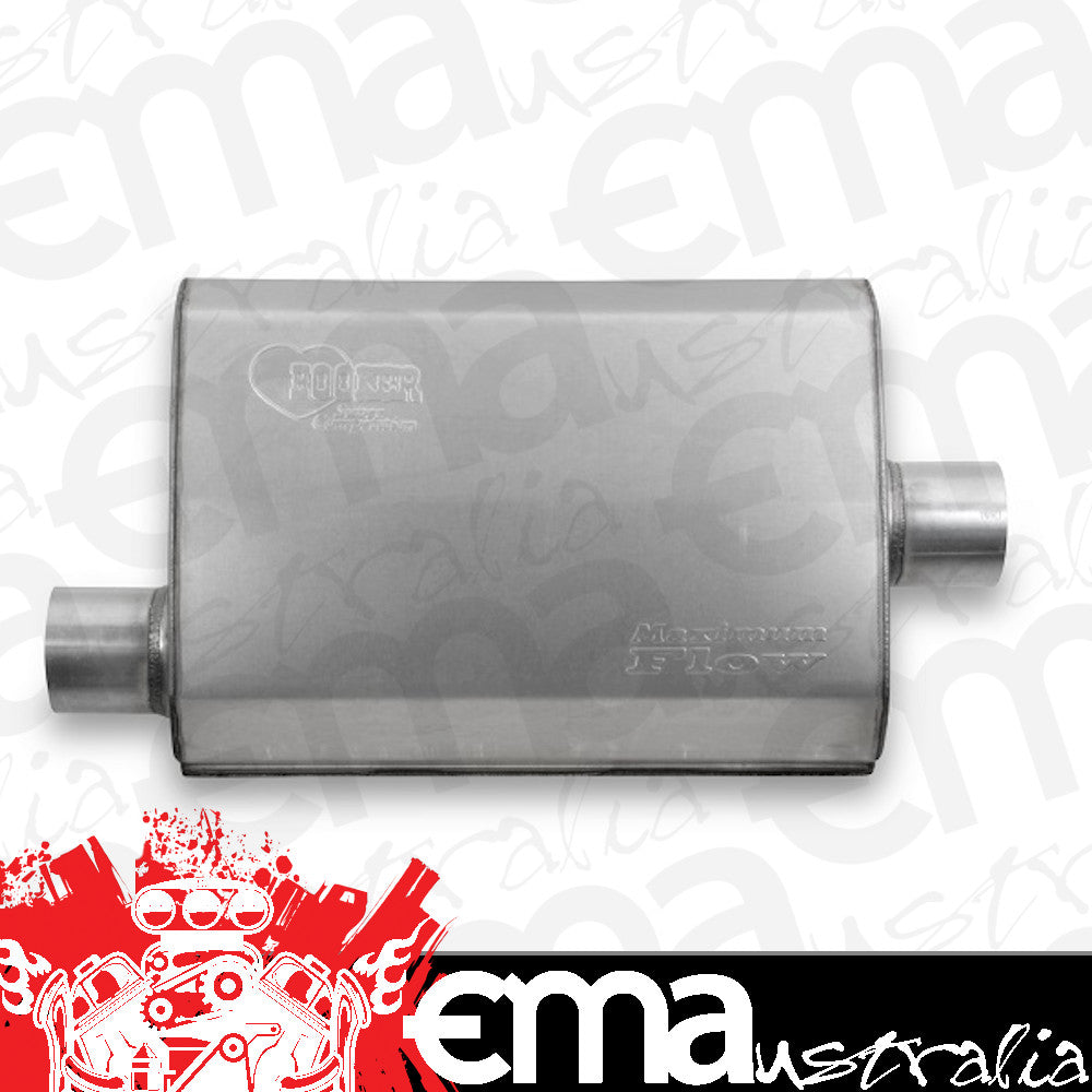 Hooker HK21602 Maximum Flow Muffler 2-1/2" Offset Inlet w/ 2-1/2" Center Outlet