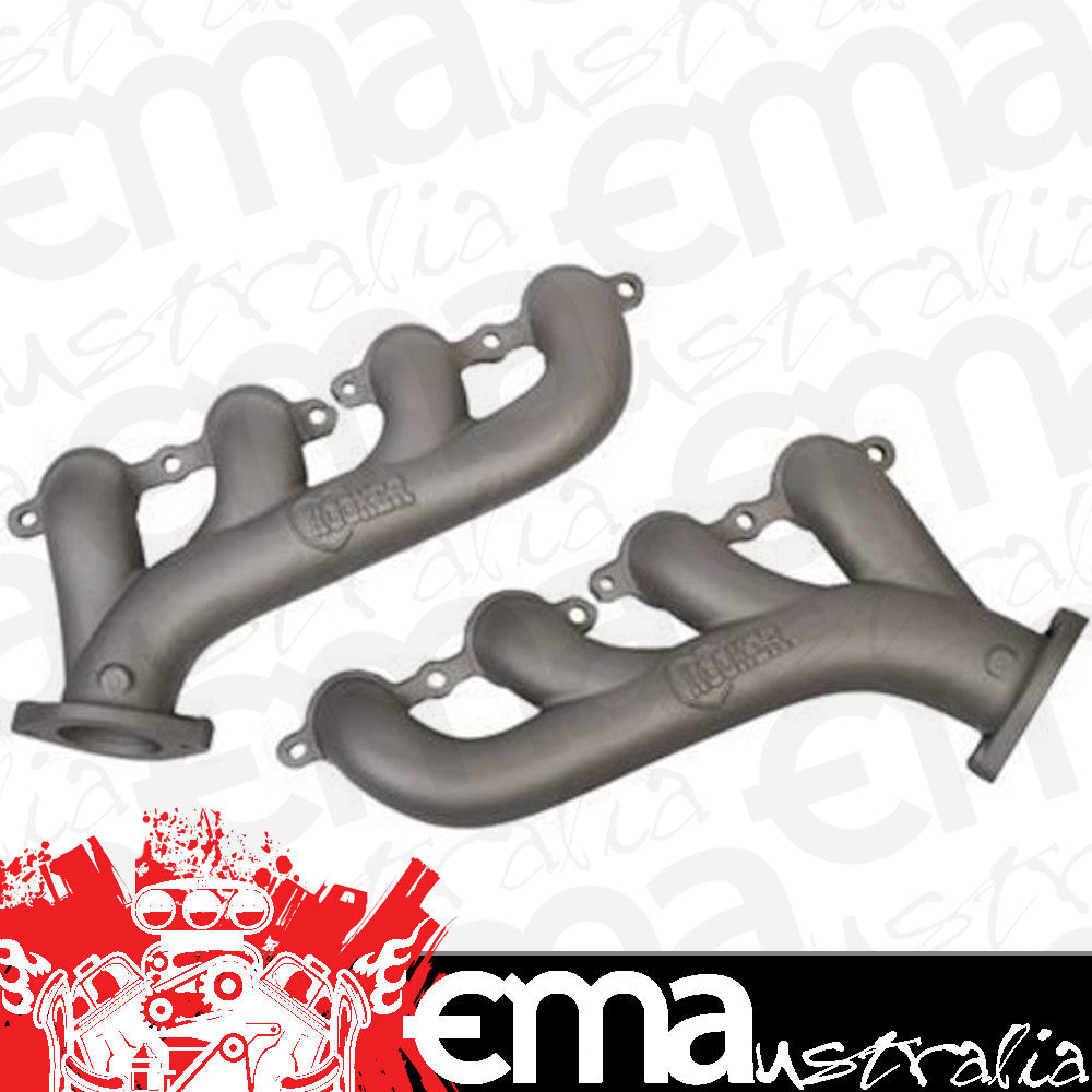 Hooker HK8501-5HKR Exhaust Manifolds High Silicon Ductile Iron Gray Ceramic Coated Chevrolet Ls Series Engines Pair