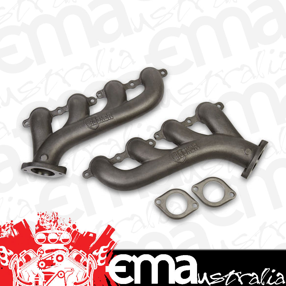 Hooker HK8501HKR Ls Exhaust Manifolds Natural Cast For GM Ls Engines