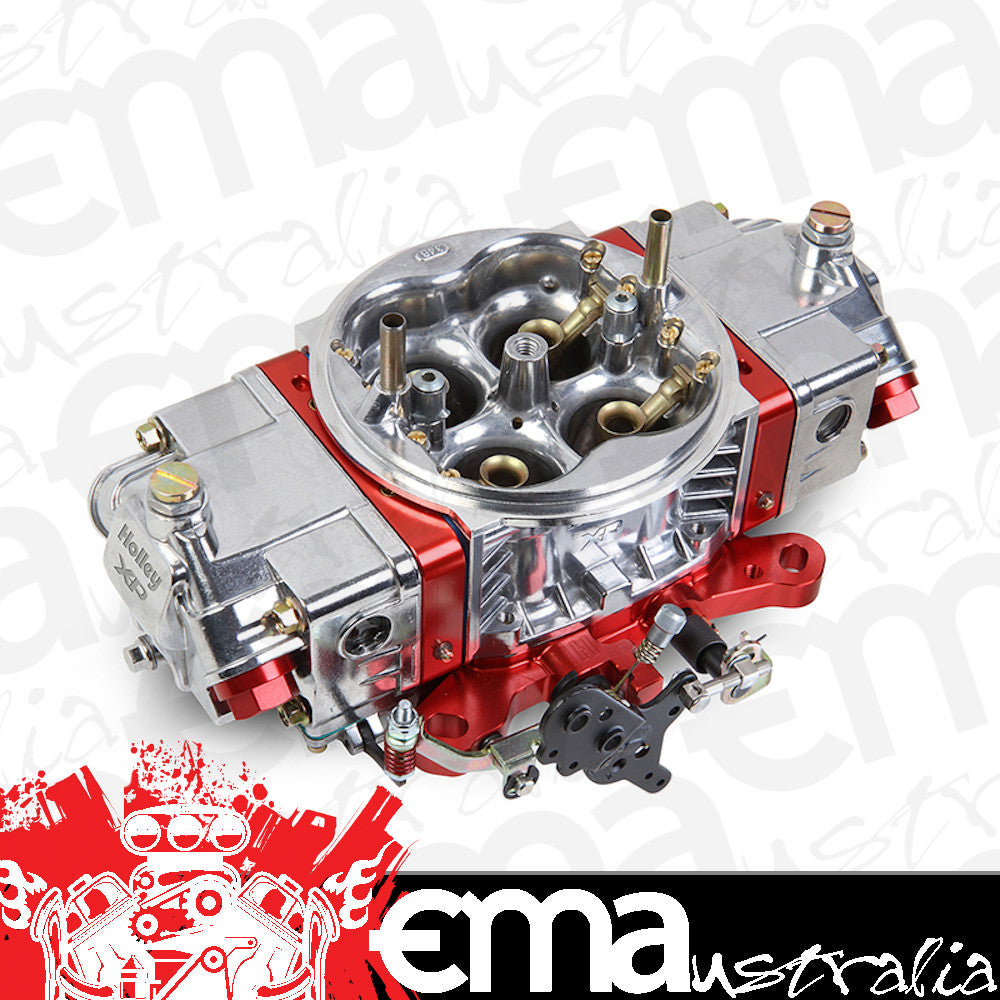 750CFM Ultra XP Aluminium Carburettor (Shiny Aluminium w/ Red Billet Metering Blocks & Base Plates) (HO0-80803RDX)