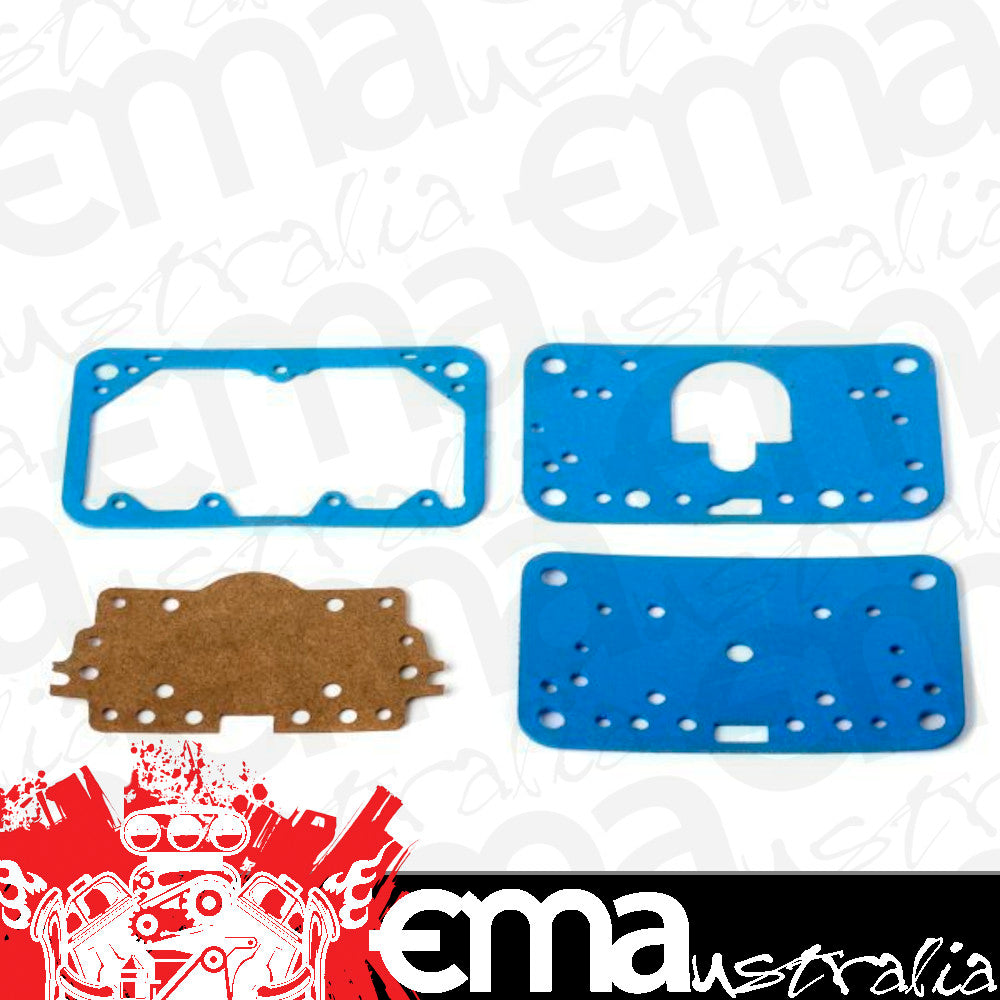Metering Block/Fuel Bowl Gasket Kit (Fits Holley 4160 Series w/ Accelerator Pump Transfer Tube, Blue Non-Stick, One of 108-92, 108-91, 108-90, 108-2