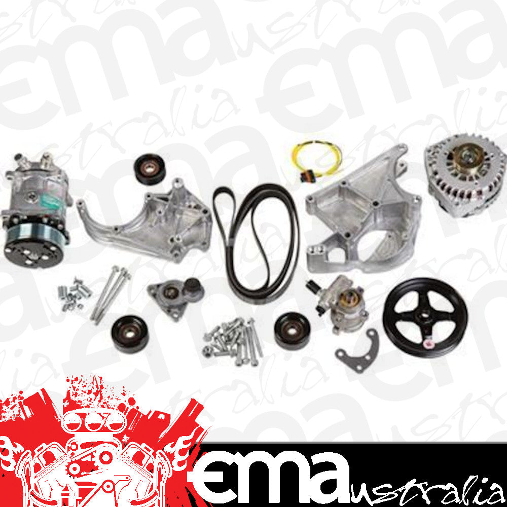 Pulley Set Serpentine LS Engine Swap Accessory Drive System Sanden 508 A/C Chevy V8 Kit