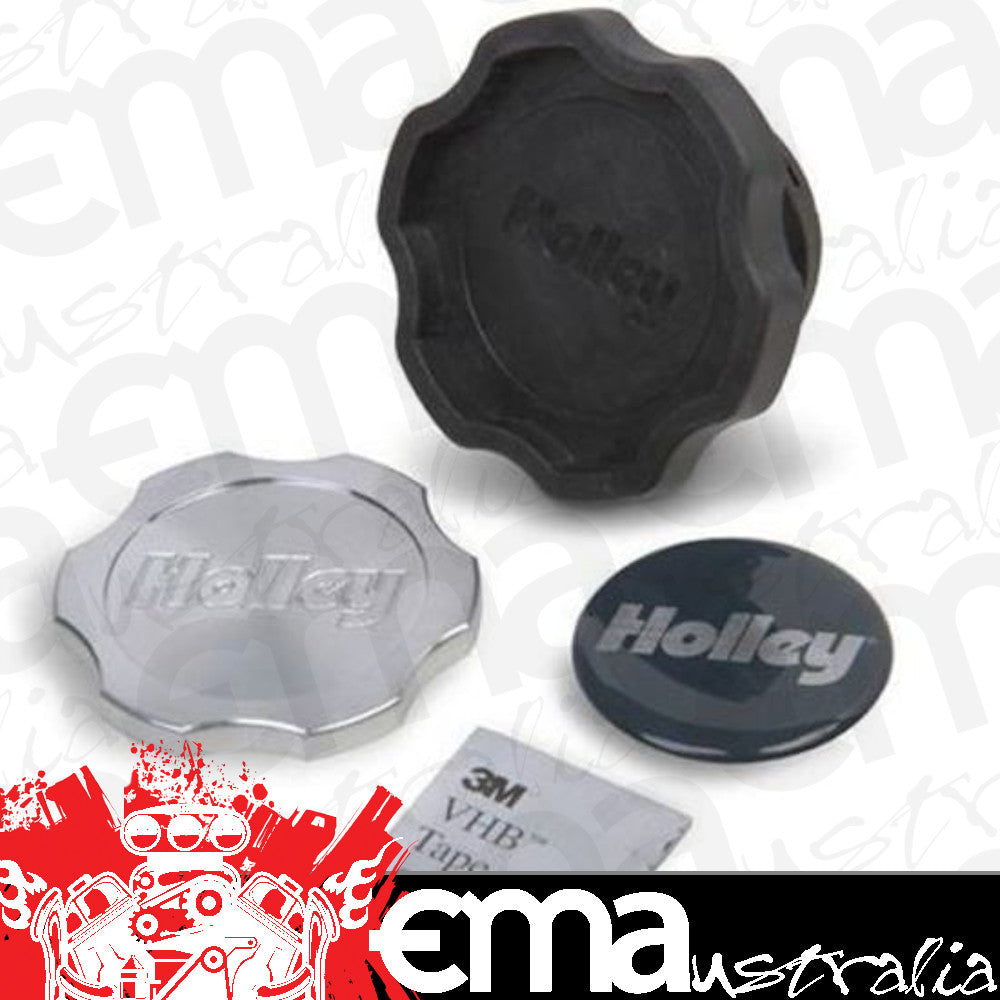 Distribution ComponentsOil Fill Cap Octagon Plastic Black incl Billet Aluminium Insert Domed Holley Decal