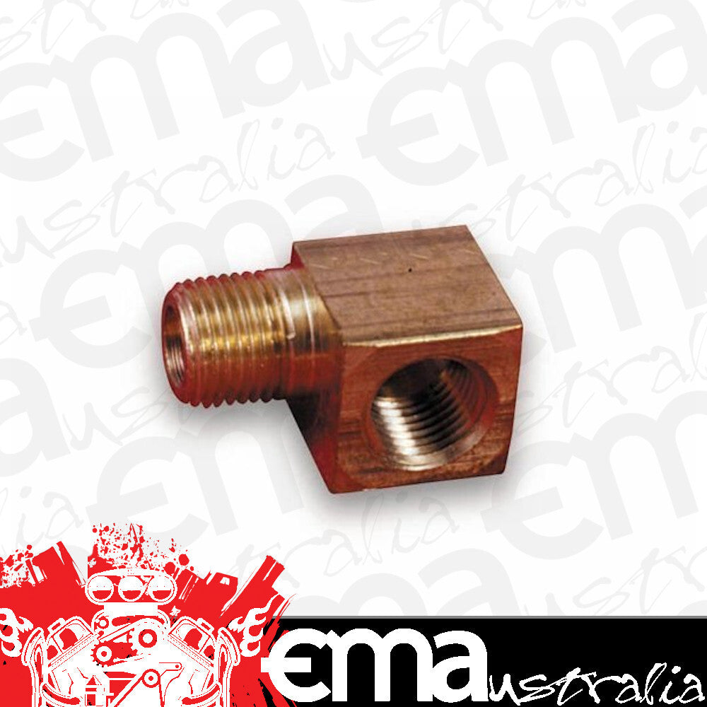 Holley HO26-69 Fuel Pressure Gauge Fitting 90 deg, 1/8 NPT Male Elbow