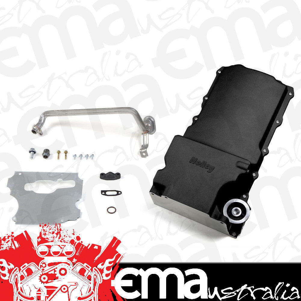 HOLLEY GM LS1-2-3 RETRO-FIT OIL PAN BLACK HO302-1BK CHEV SMALL BLOCK 5.2L CAP