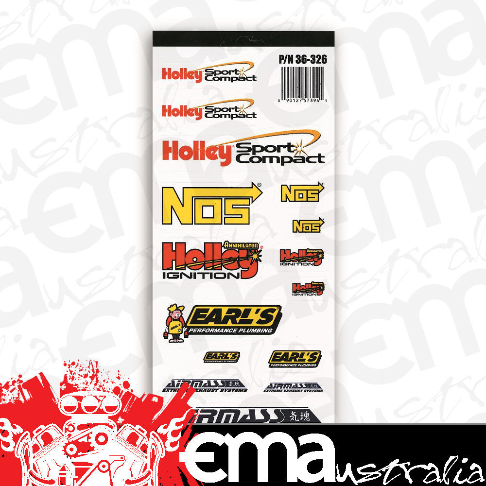 Holley HO36-326 Vinyl Decal Sheet Sport Compact 10.5" x 4.5"