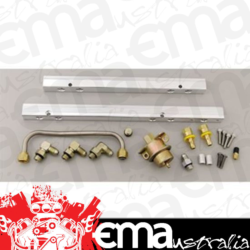 Fuel Rail EFI Aluminium Clear Anodized Universal Holley Stealth Ram w/ Non-Adjustable Regulator Each