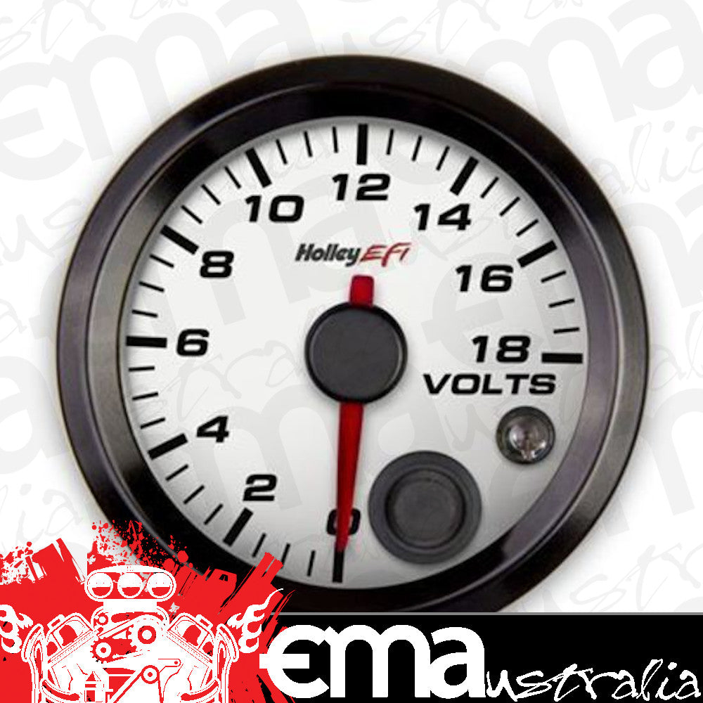 Gauge 2-1/16" Voltage Gauge 0-18V CAN White Face Black Bezel
