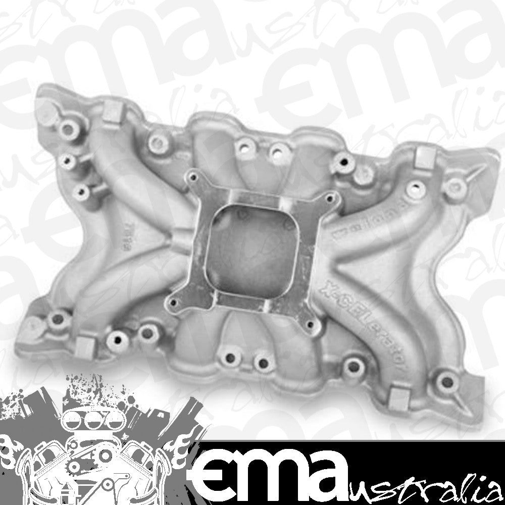 Intake Manifold X-CELerator Single Plane Aluminum Natural Square Bore Ford 351C 2V Each