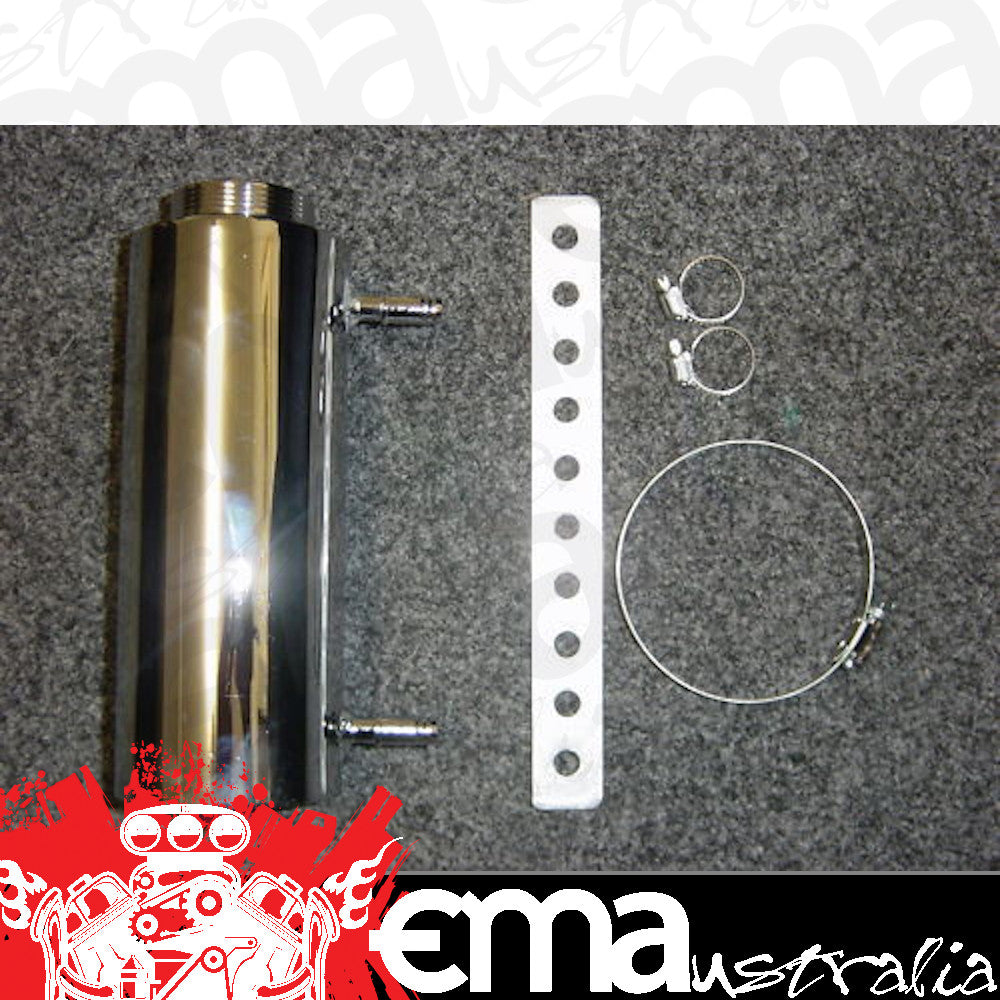 UniversalOutlet/Inle 2X 7/16" Hose barbs Chrome Alloy Universal Overflow Tank 8.5X3" Rocket 5RPSFT1