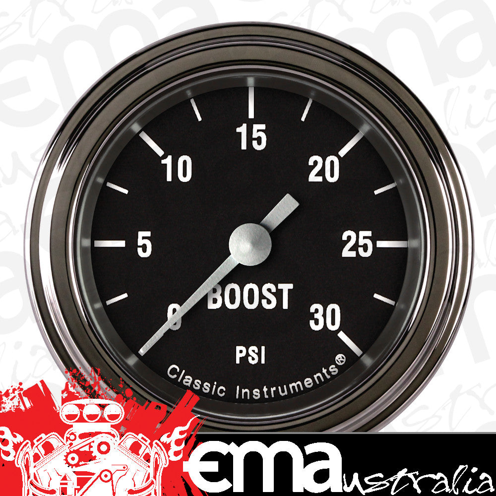 Classic Instruments HR142SLF Hot Rod 2-1/8" Boost Gauge, 30 psi
