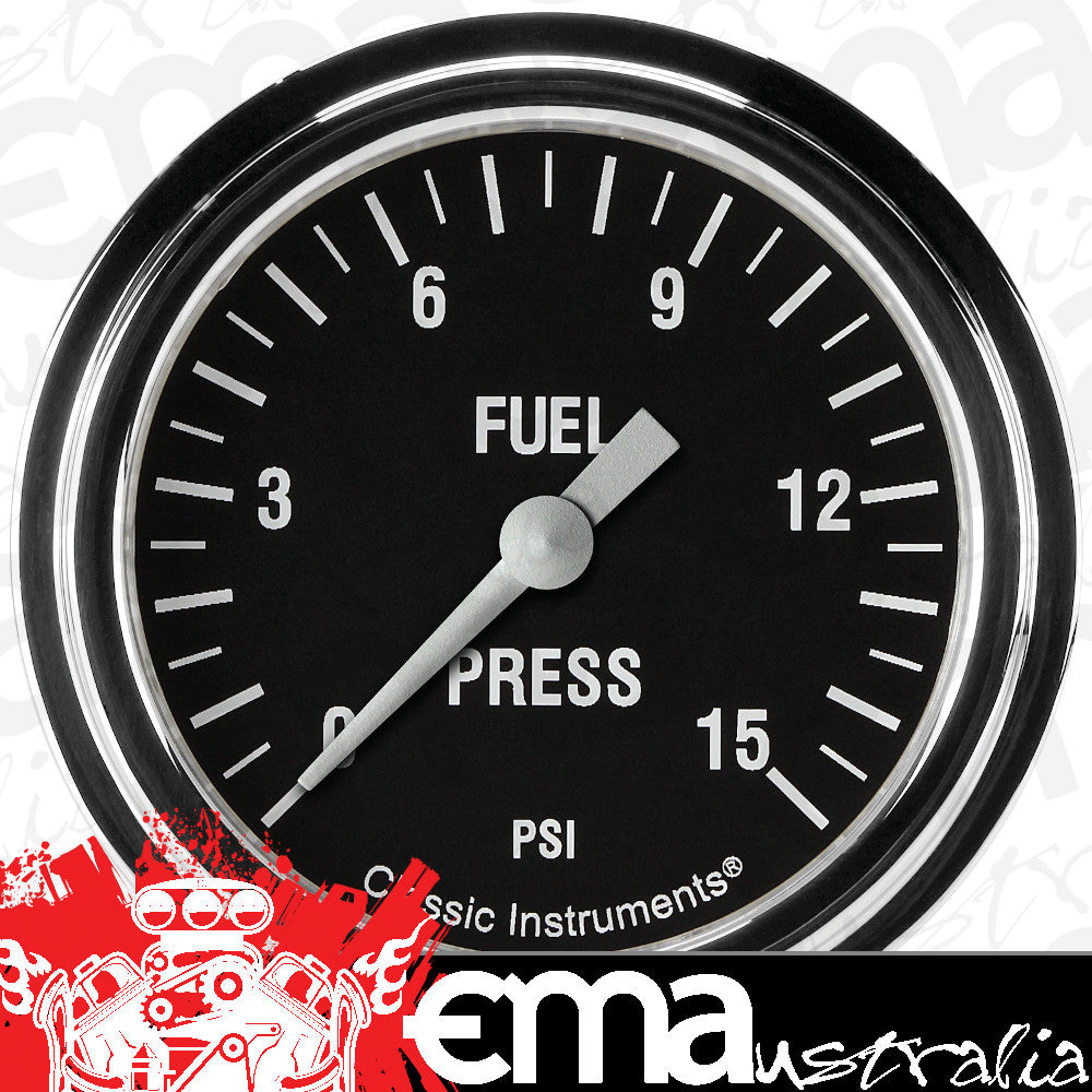 Classic Instruments HR345SLF Hot Rod 2 5/8" Fuel Pressure Gauge, 15 psi