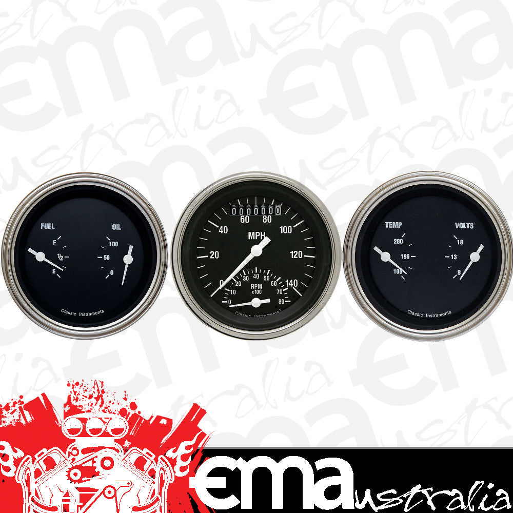 Classic Instruments HR34SLF Hot Rod Three Gauge Set