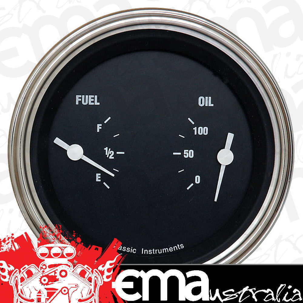 Classic Instruments HR72SLF Hot Rod - Dual Gauge Oil & Fuel (240-33 OHM)