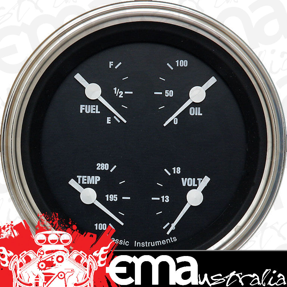 Classic Instruments HR77SLF Hot Rod - Quad Gauge 3-3/8" (0-30 OHM)