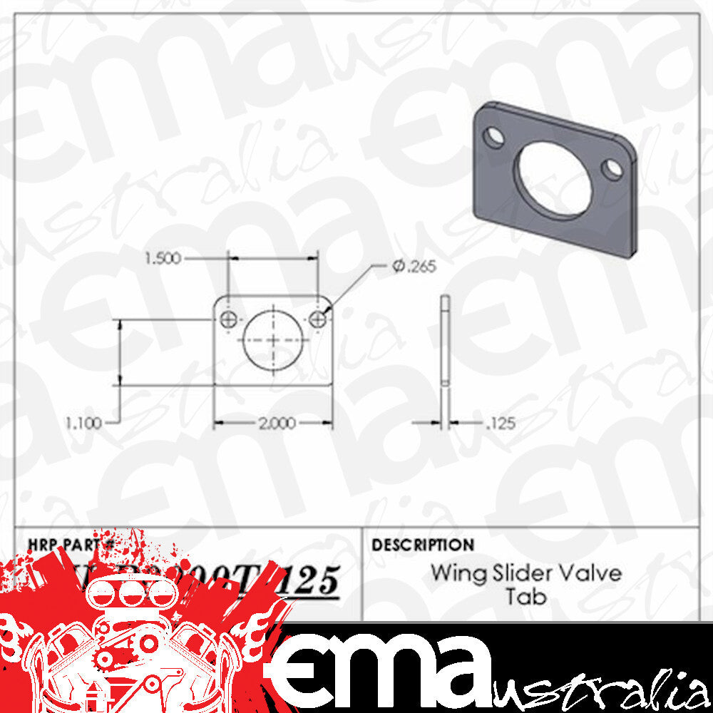 Hephner Racing Products HRP-0009T.125 Wing Slider Tab Valve