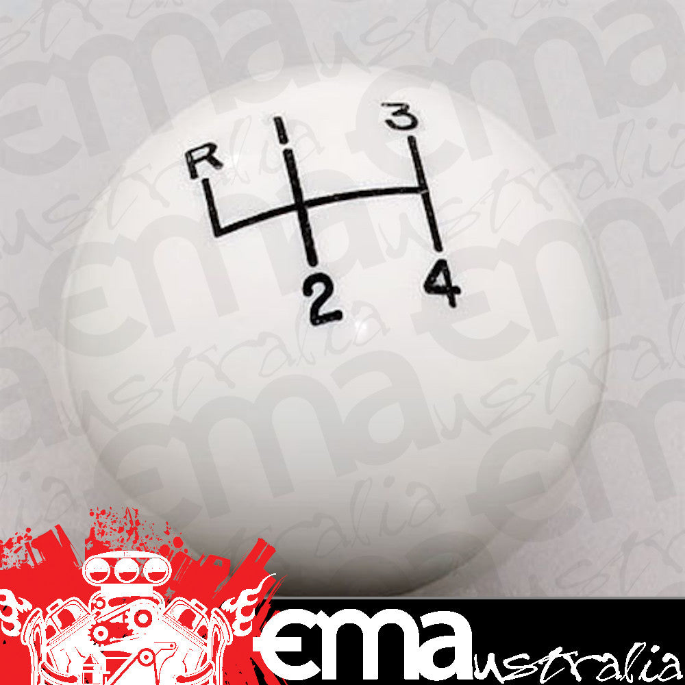 Hurst | HU1630003 | Classic 4 Speed Shifter Knob White Universal 3/8-16" Thread