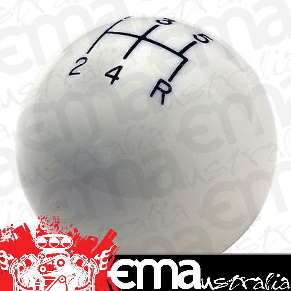 Hurst | HU1630008 | Classic 5 Speed Shifter Knob White Universal 3/8-16In Thread