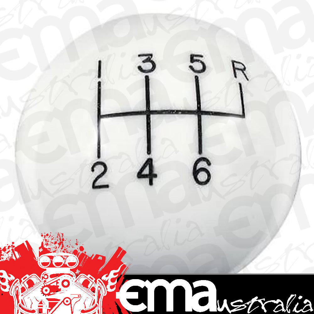 Hurst HU1630040 Classic 6 Speed Shifter Knob Gloss White 3/8"-16 Thread