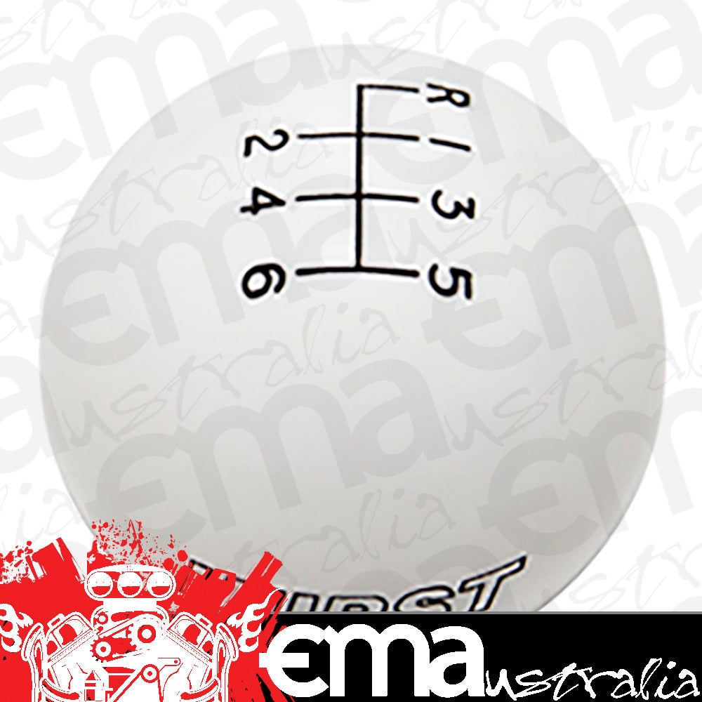 Hurst HU1630225 Classic Shifter Knob suit 2015-17 Ford Mustang 6 Speed, White High Gloss, M12 x 1.25 Thread