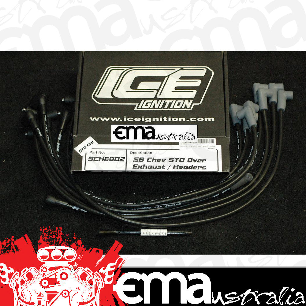 ICE Ignition | ICE-9CHE802 | 9mm Leads Chev SB Over Manifold 90? degrees