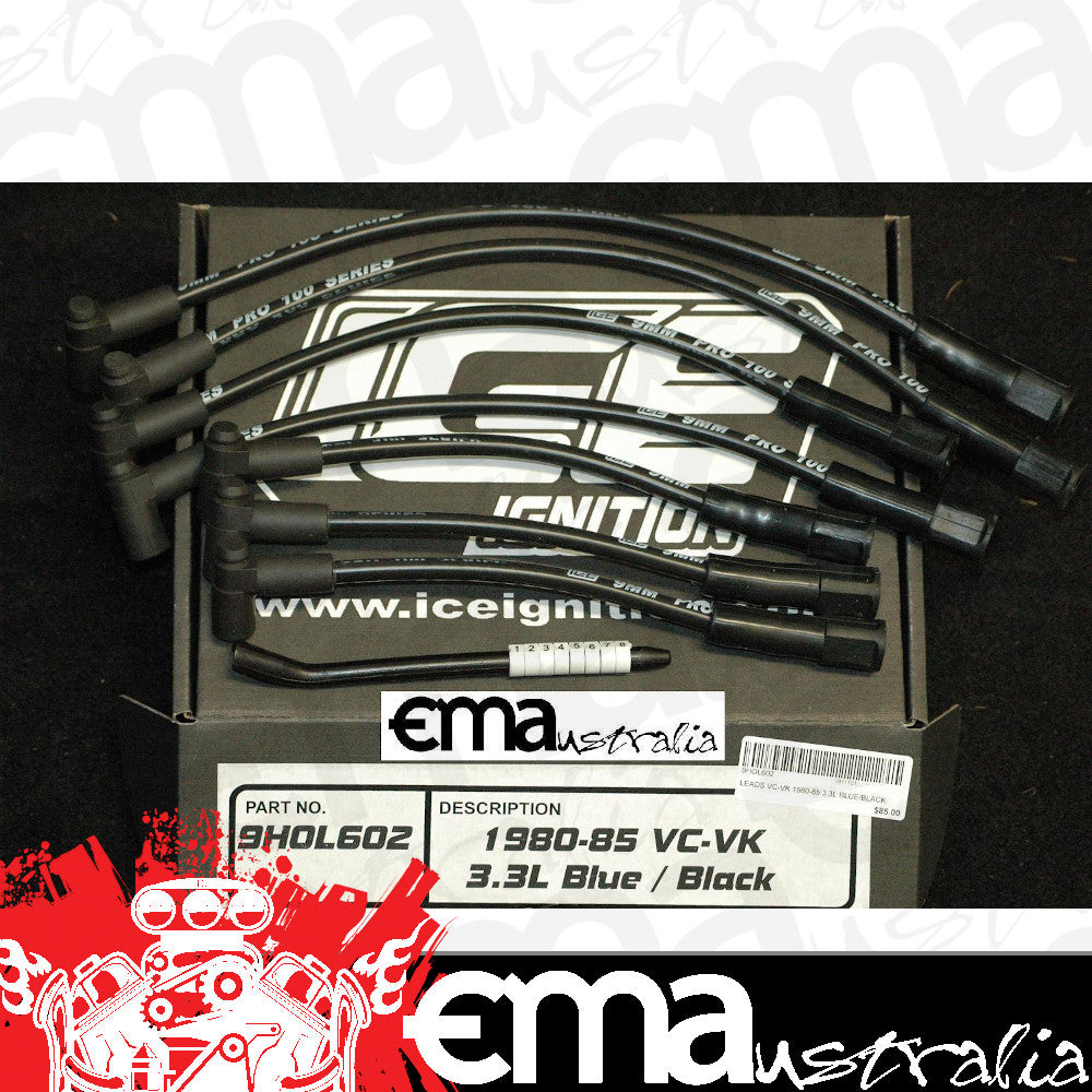 Holden Commodore6 CylVC-VK 9mm Leads Commodore Vc-Vk 3.3L Blue Black Engine ICE Ignition ICE-9HOL602