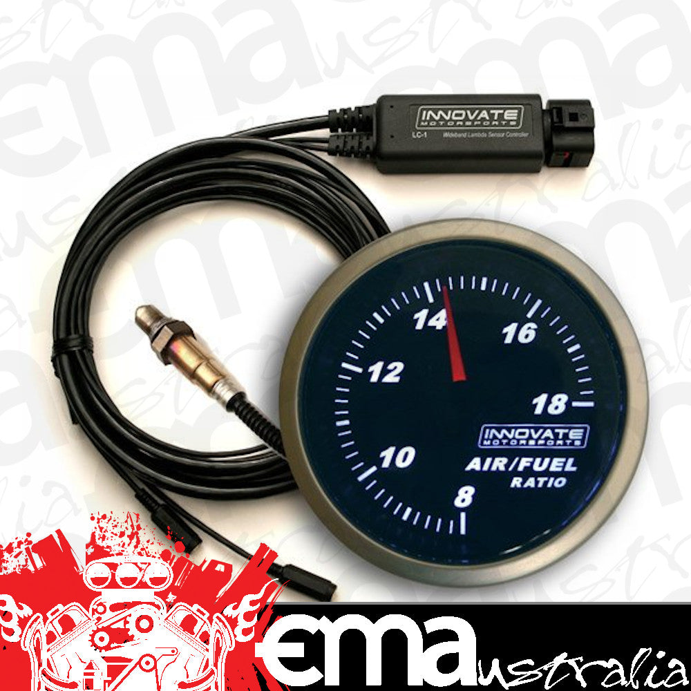 Innovate Motorsports IM3802 G3 Air/Fuel Rastio Gauge Kit - Black Face 2-1/16" w/ Lc-2 Wideband Controller & O2 Sensor