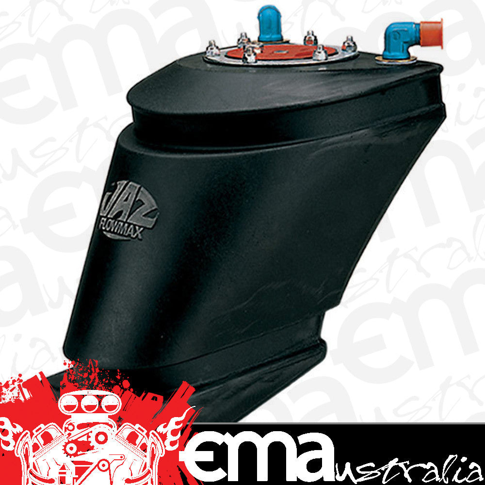 Jaz Products JAZ240-202-NF 2 Gallon Flow Max Poly Fuel Cell Black No Foam 1 X -10an Oulet 1 X -8an Return 1 X -8an Rollover Vent