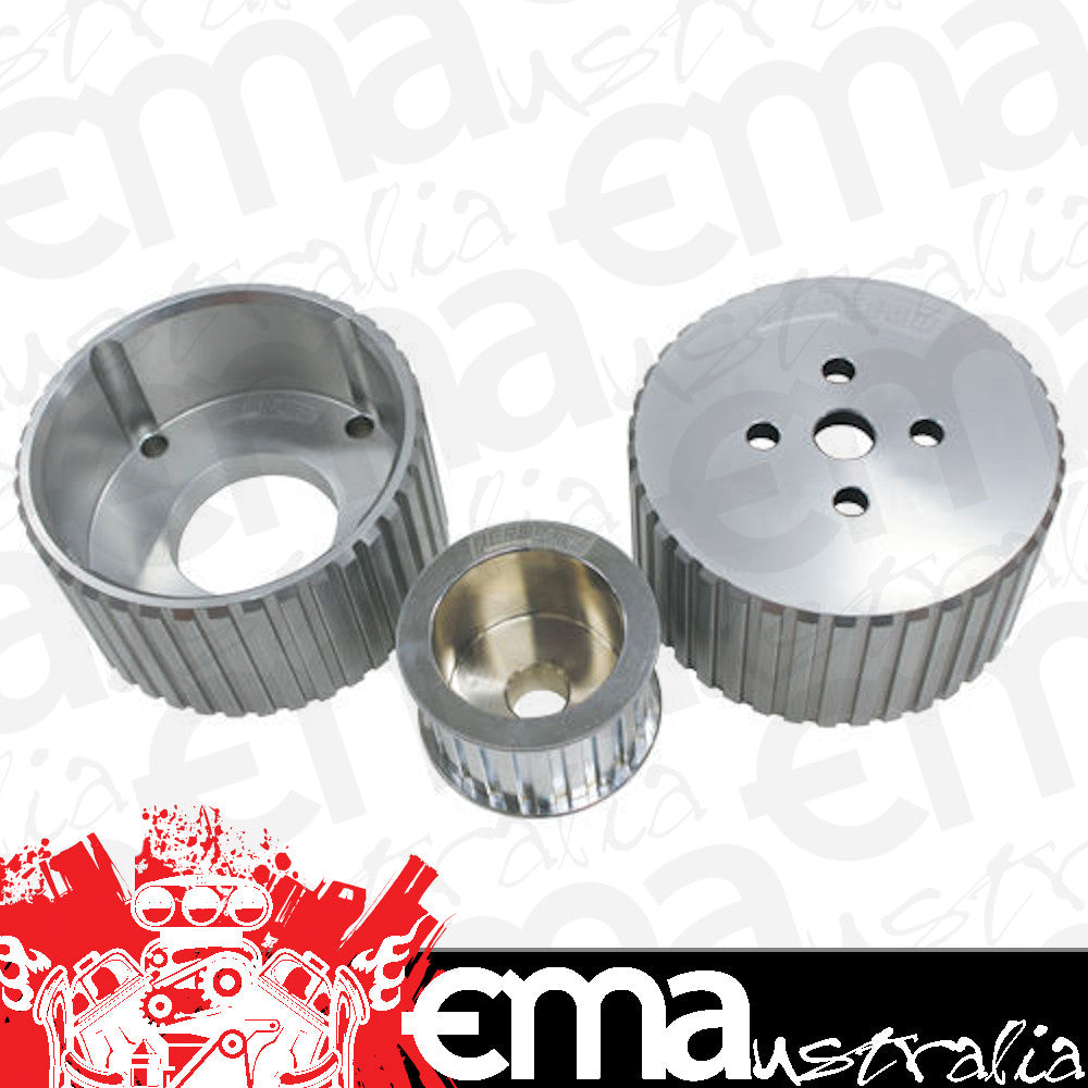 Small Block Chev BILLET GILMER DRIVE KIT WITH BELT SB 262-350 AF64-3000 AF65-1001 Aeroflow Performance Products KIT-AF64-3000andAF65-1001