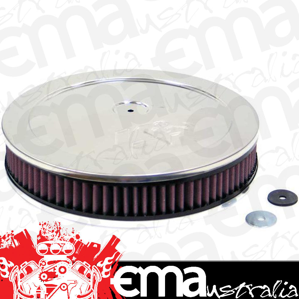 K&N Filters KN60-1130 Chrome Custom Air Cleaner Assembly 11 X 2-3/16" Suit Neck Size 2-5/8 In 67 Mm