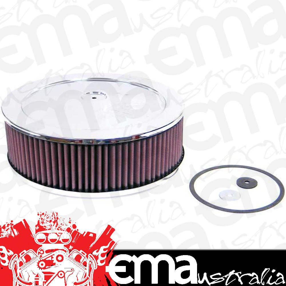 K&N Filters KN60-1140 Chrome Custom Air Cleaner Assembly 11 X 3-1/2" Suit Neck Size 2-5/8 In 67 Mm